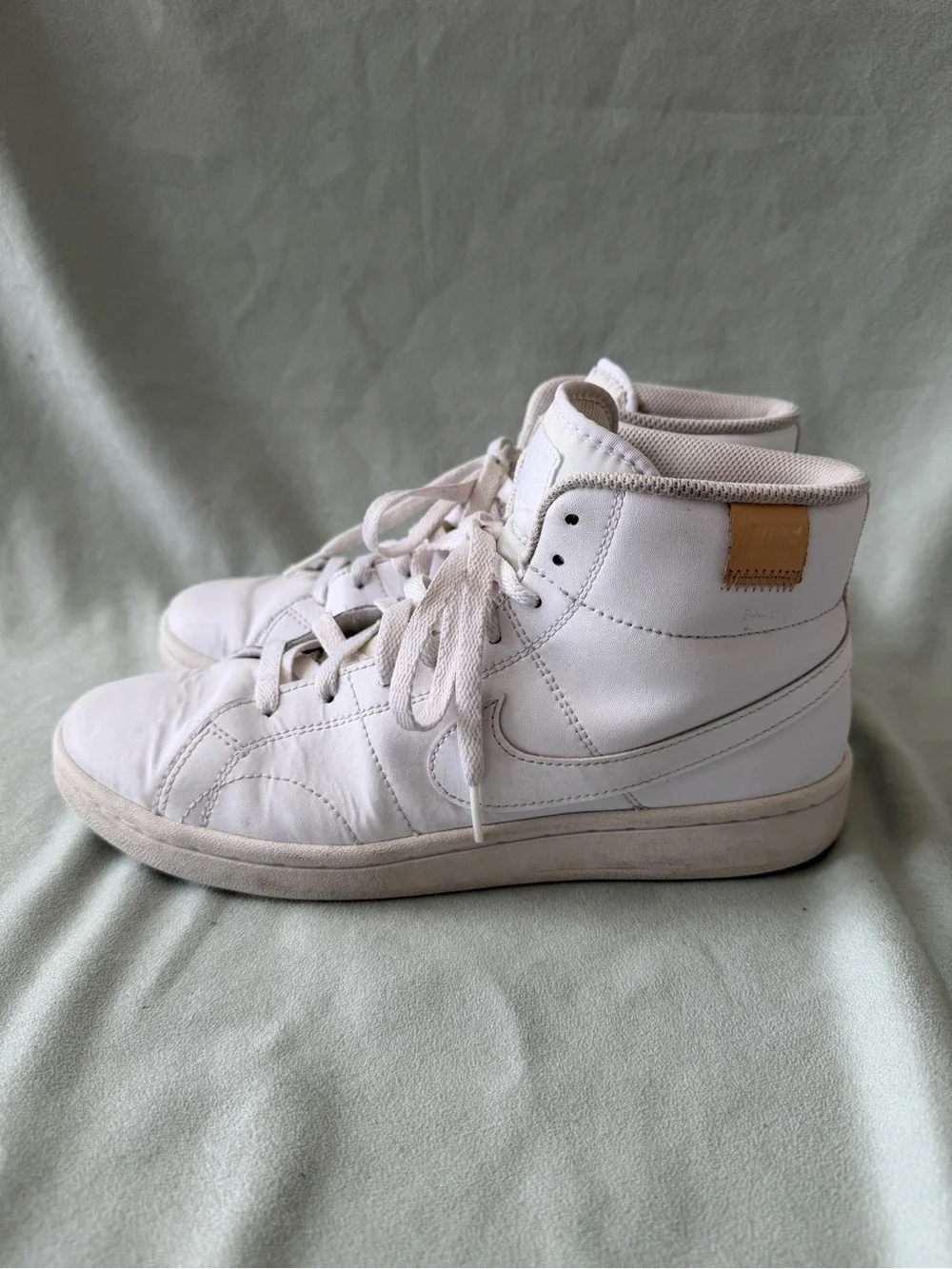 Nike Court Royale 2 Mid White Onyx Leather Mens Sneakers Size 10 CT1725-100